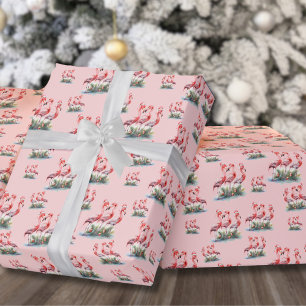 Tropisches Flamingo Weihnachten Geschenkpapier
