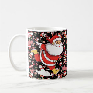Tropisches Flamingo-Weihnachtsmann-Weihnachtsmuste Kaffeetasse