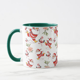 Tropisches Flamingo-Weihnachtsmann-Weihnachtsmuste Tasse
