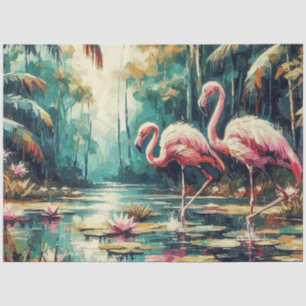 Tropisches Flamingos Tissue-/Bastelpapier Seidenpapier
