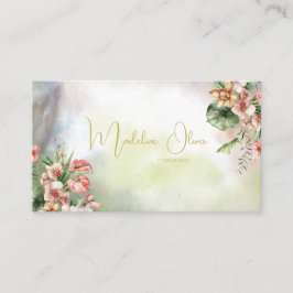 Tropisches florales Botanisches Elegantes Design Visitenkarte