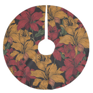 Tropisches, florales, schönes, nahtloses Muster. Polyester Weihnachtsbaumdecke