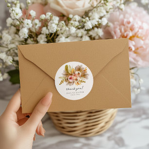 Tropisches Florales Vintage Dankeschön Runder Aufkleber
