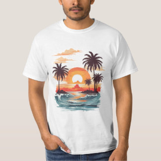 Tropisches Florida-Sonnenuntergangs-Sommer-Strand- T-Shirt