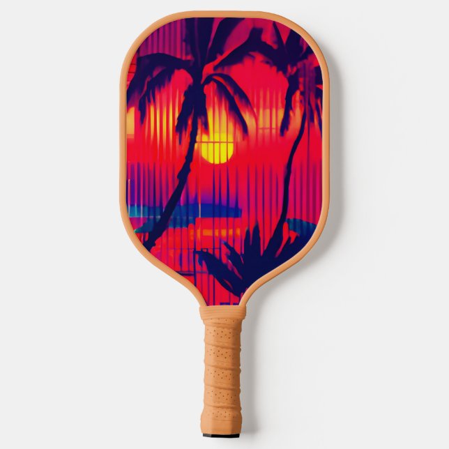Tropisches Flucht Fantasy Pickleball Schläger (Rückseite)