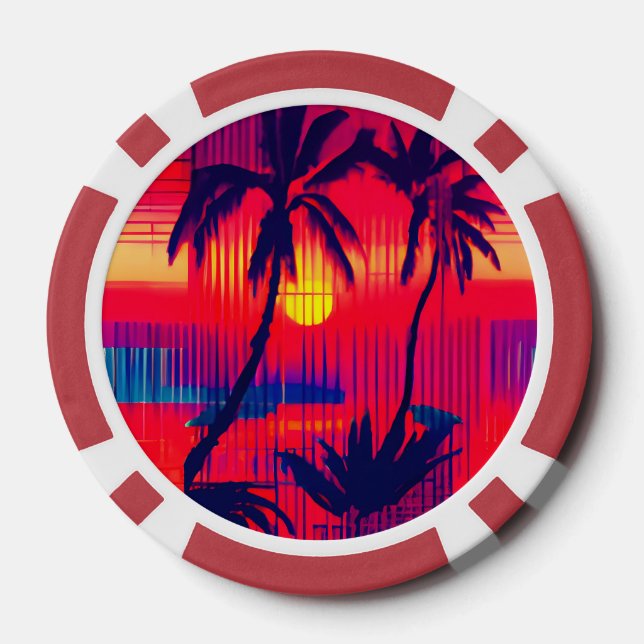 Tropisches Flucht Fantasy Pokerchips (Rückseite)