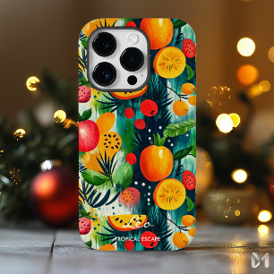 Tropisches Flucht-Fruchtsdesign mit Orange und Grü Case-Mate iPhone 14 Pro Hülle