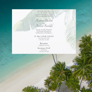 Tropisches Foliage 2 Horizontale Hochzeit Einladung