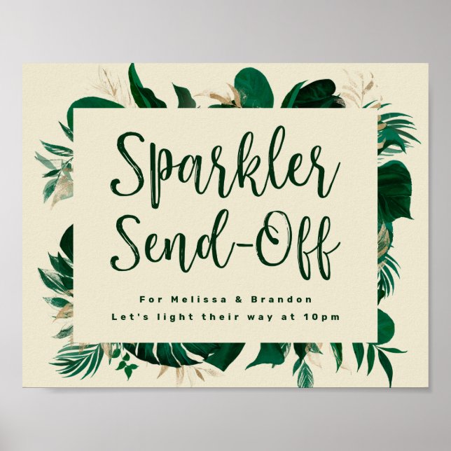 Tropisches Foliage-Sparkler-Sign-Off Poster (Vorne)