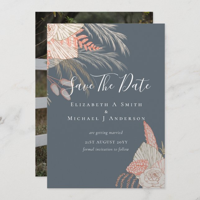 Tropisches Foto Retten Datas PAMPAS GRASS Terracot (Vorne/Hinten)