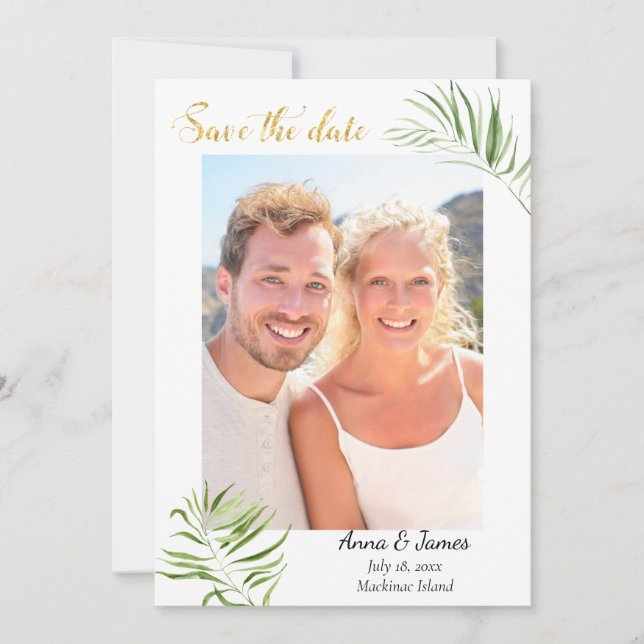 Tropisches Foto Save the Date (Vorderseite)