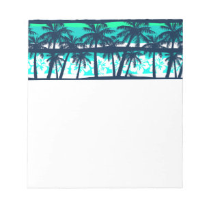 Tropisches Frangipani mit Palmen Notizblock