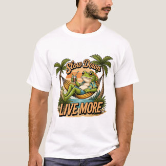 Tropisches Frosch-Hängematten-Strand-Design T-Shirt