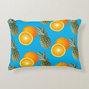 Tropisches Frucht-Ananas-Orangen-Muster Dekokissen