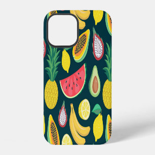 Tropisches Frucht-Vintage-Muster Bliss iPhone 12 Hülle