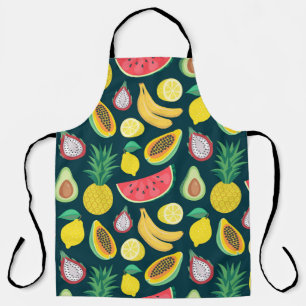 Tropisches Frucht-Vintage-Muster Bliss Schürze