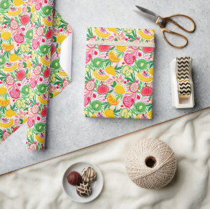 Tropisches Frucht-Wasserfarben-Sommer-Muster Geschenkpapier