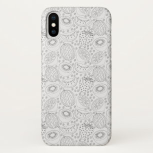 Tropisches Früchte nahtloses Muster schwarz und we Case-Mate iPhone Hülle