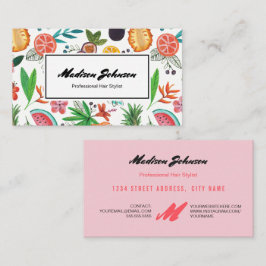 Tropisches Fruchtmonogramm Custom | Visitenkarten Visitenkarte