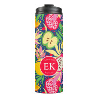 Tropisches Fruchtmonogramm-Wasserfarben-Sommer-Mus
