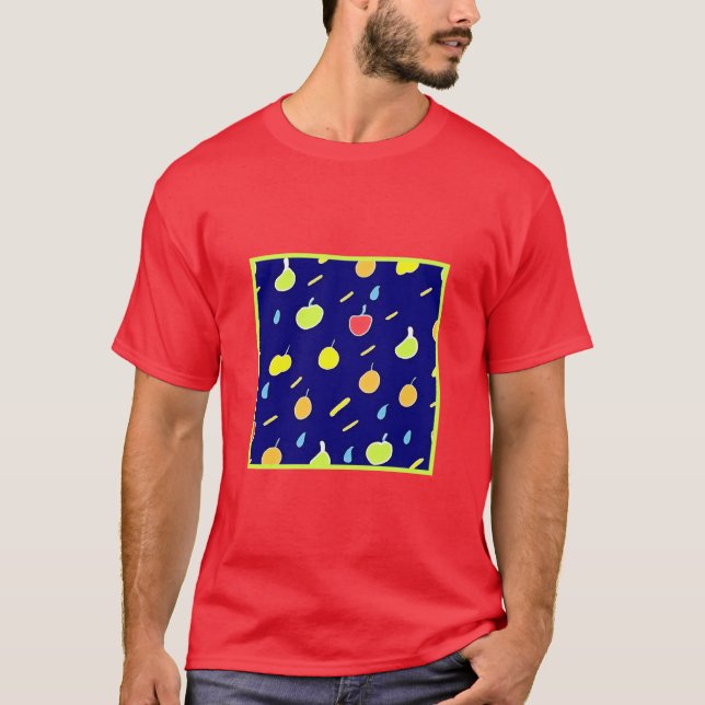 Tropisches Fruchtmuster mit Neonfarben T-Shirt (Vorderseite)