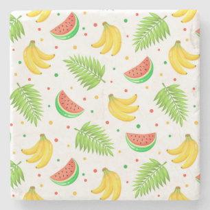 Tropisches Fruchtpolka-Dot-Muster Steinuntersetzer