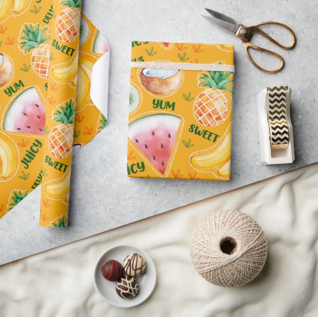 Tropisches Fruchtumhüllungspapier Geschenkpapier (Kunsthandwerk)