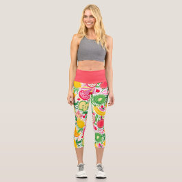 Tropisches Fruchtwasser Sommermuster Capri Leggings