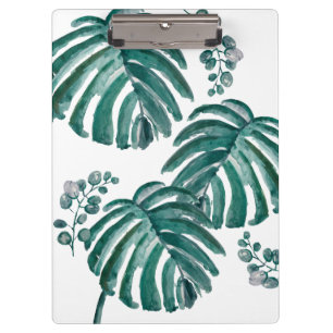 Tropisches Gemälde aus botanischem grünem Leaf Klemmbrett