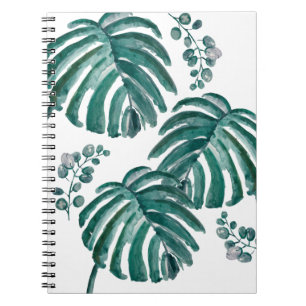 Tropisches Gemälde aus botanischem grünem Leaf Notizblock