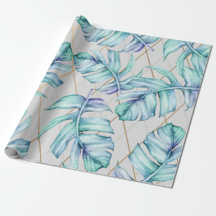 Tropisches geometrisches Grün Geschenkpapier