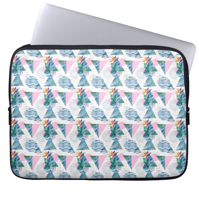 Tropisches geometrisches Muster Laptopschutzhülle (Vorderseite)