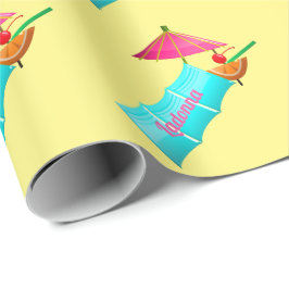 Tropisches Getränk farbenfroher Sommer Hawaii Cock Geschenkpapier