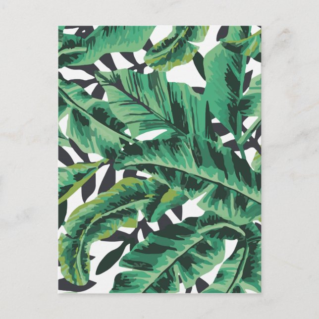 Tropisches Glam Banana Leaf Muster Postkarte (Vorderseite)