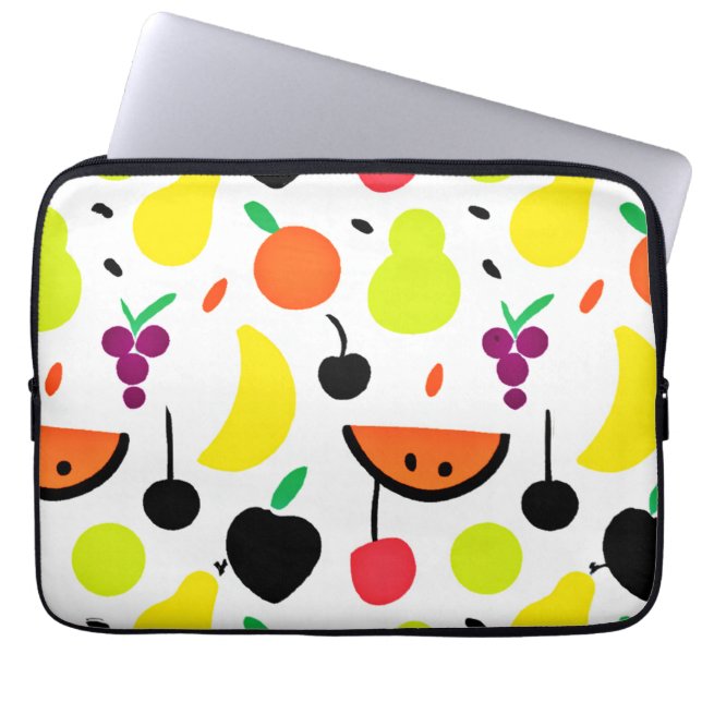 Tropisches Glühneon Fruchtmuster Laptopschutzhülle (Vorderseite)