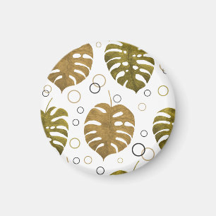 Tropisches Gold: Monstera Leaf Wasserfarbe Magnet