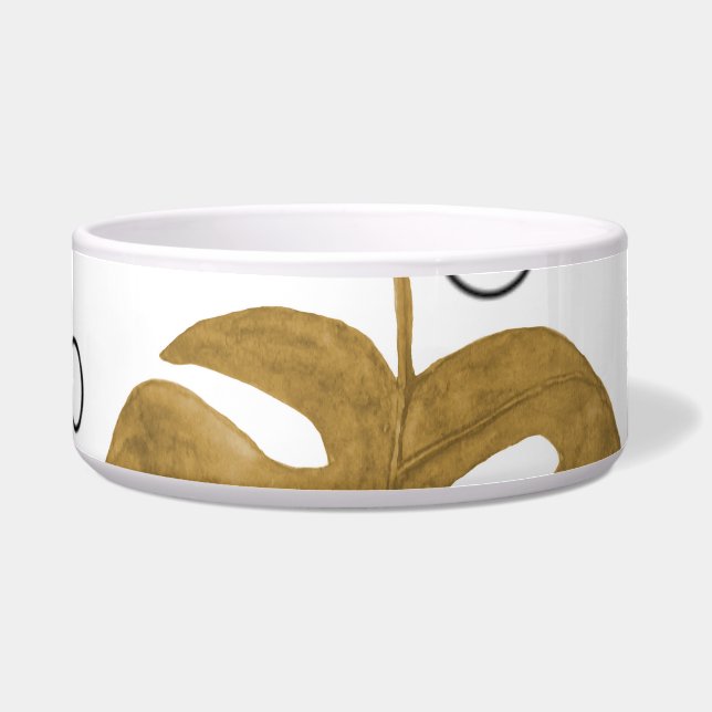 Tropisches Gold: Monstera Leaf Wasserfarbe Napf (Vorderseite)