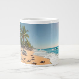 Tropisches Goldenes Muschel Strand Chic Jumbo-Tasse