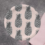 Tropisches Graues und rosa Ananas Nahtloses Muster Pappteller<br><div class="desc">Tropisches Graues und rosa Ananas Nahtloses Muster</div>