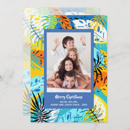 Tropisches Grün Weihnachtsfest Foto Feiertagskarte