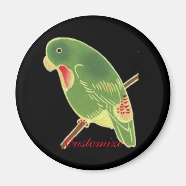 Tropisches grünes Parakeet Thunder_Cove Magnet (Vorne)