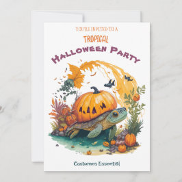 Tropisches Halloween-Party Einladung zum Spaß Turt