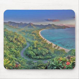 Tropisches Hawaii-Strand-Berg-Panorama-Mauspad Mousepad
