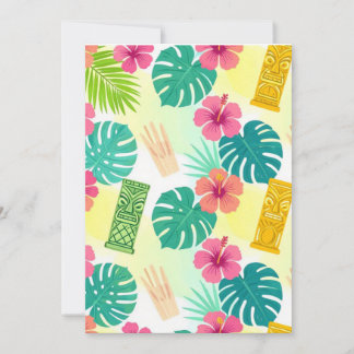 Tropisches Hawaiian Tiki-Muster für Partys Hochzei Einladung
