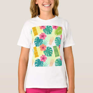 Tropisches Hawaiian Tiki-Muster für Partys Hochzei T-Shirt