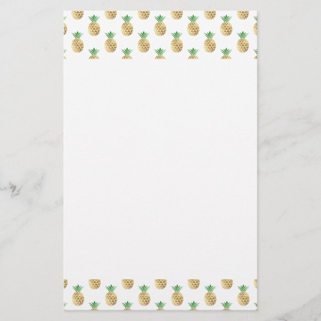 Tropisches Hawaiianisches Ananas-Muster Briefpapier (Vorderseite)