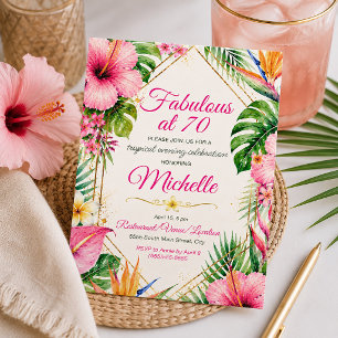 Tropisches hawaiianisches Luau-Fabelhaftes 70. Geb Einladung