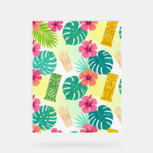 Tropisches hawaiianisches Tiki-Muster für Partys H Acrylschild