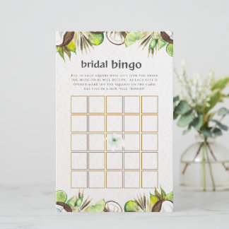 Tropisches Hawaiisches Brautparty-Bingospiel