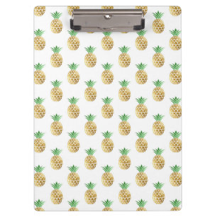 Tropisches hawaiisches Goldfolien-Ananas-Muster Klemmbrett
